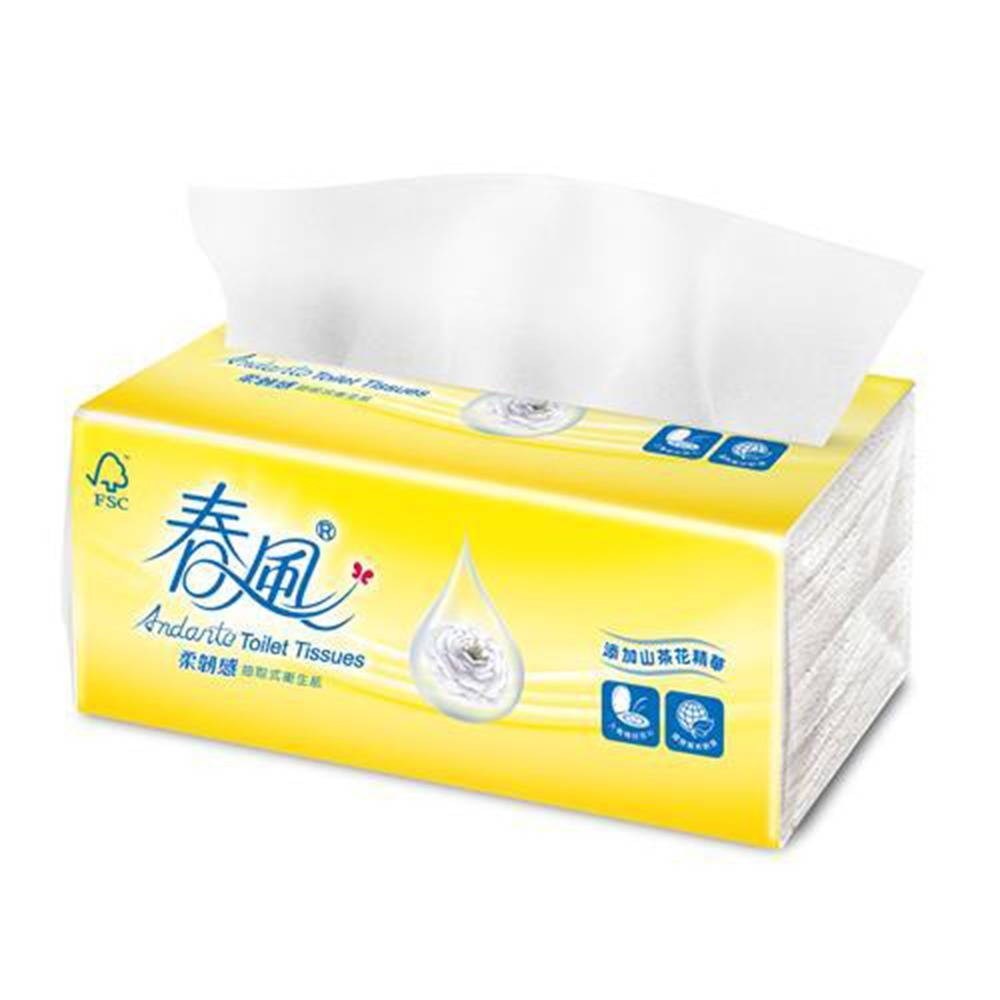 春風 山茶花柔韌感抽取式衛生紙 110抽x24包-細節圖2