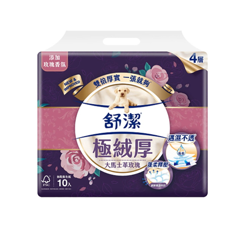 Kleenex 舒潔 極絨厚4層抽取衛生紙 90抽x10包x2串(大馬士革玫瑰香氛)