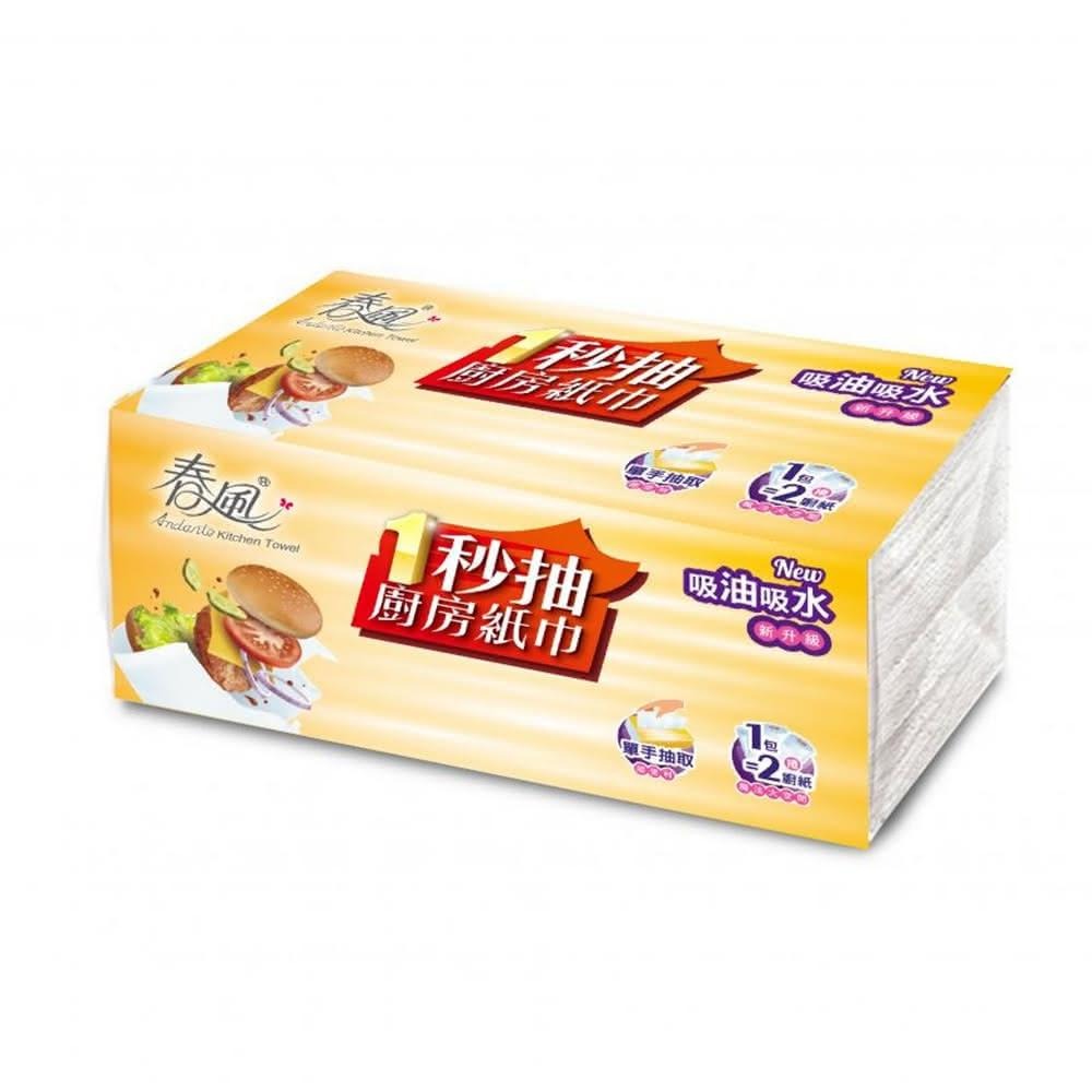 春風一秒抽取式廚房紙巾 120抽*3包*4串/箱-細節圖2