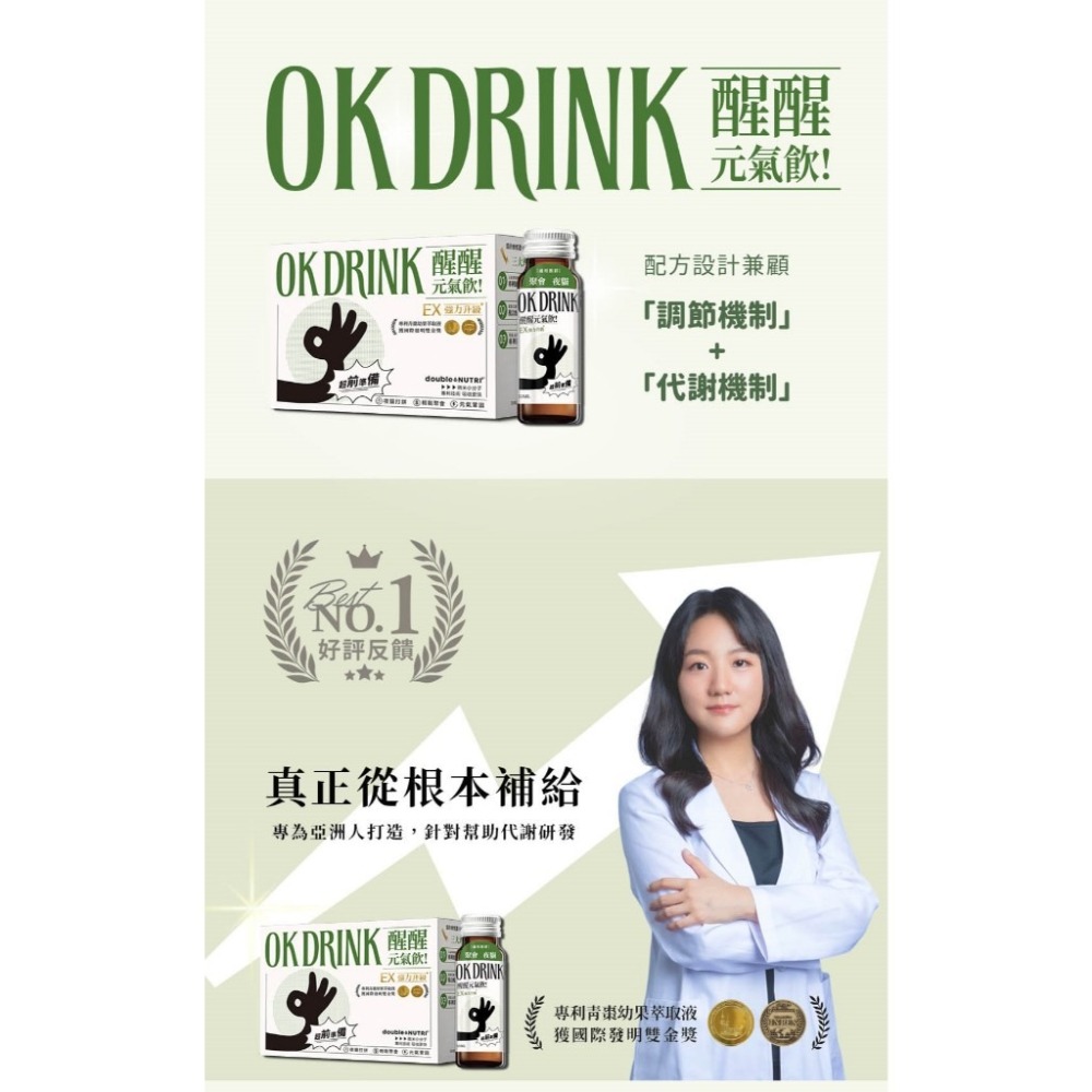 OKDrink 醒醒元氣飲50ml 8入組 OK元氣飲 熬夜必備 續航補給 幫助代謝 《康宜庭藥局》-細節圖10