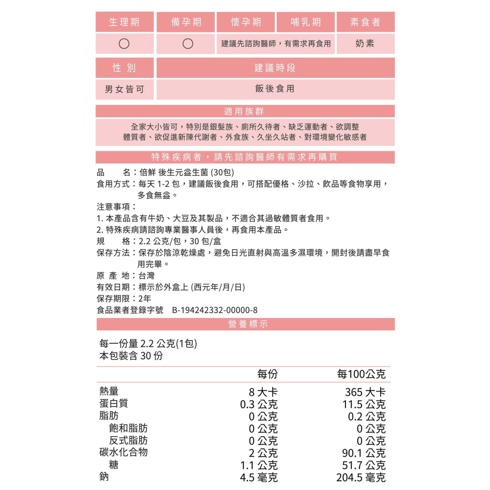 Doubled 倍鮮 600億後生元益生菌(30包/盒)《康宜庭藥局》-細節圖2
