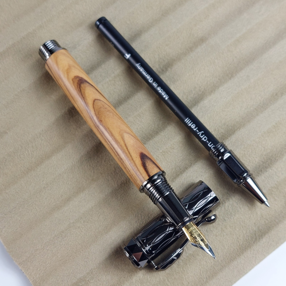 橄欖木雙頭組筆(鋼筆及鋼珠筆雙頭組)-細節圖3