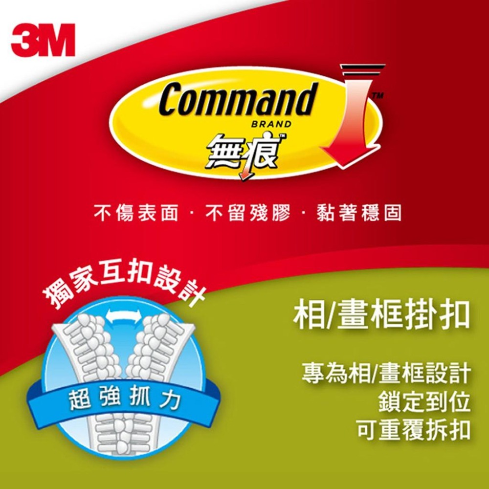 【MIT框販】【3M】無痕白色相框掛扣｜不拆售｜少量-細節圖2