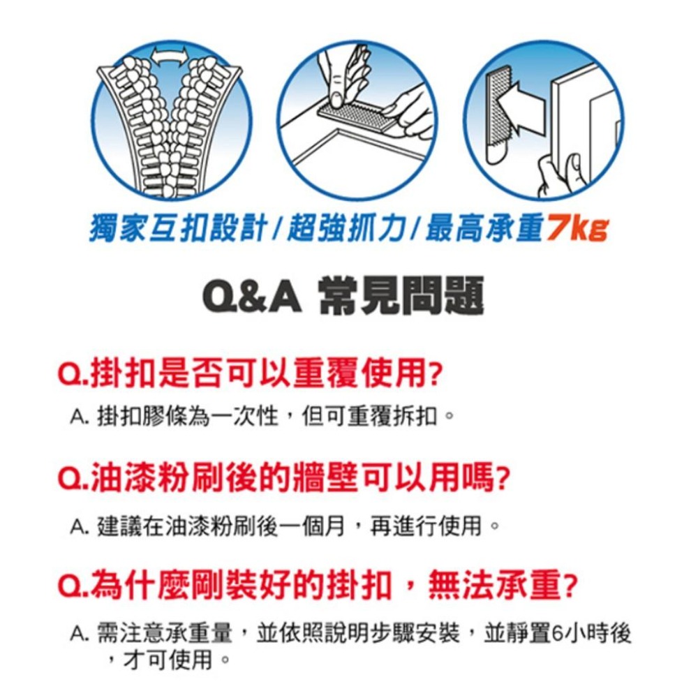 【MIT框販】【3M】無痕白色相框掛扣｜不拆售｜少量-細節圖3