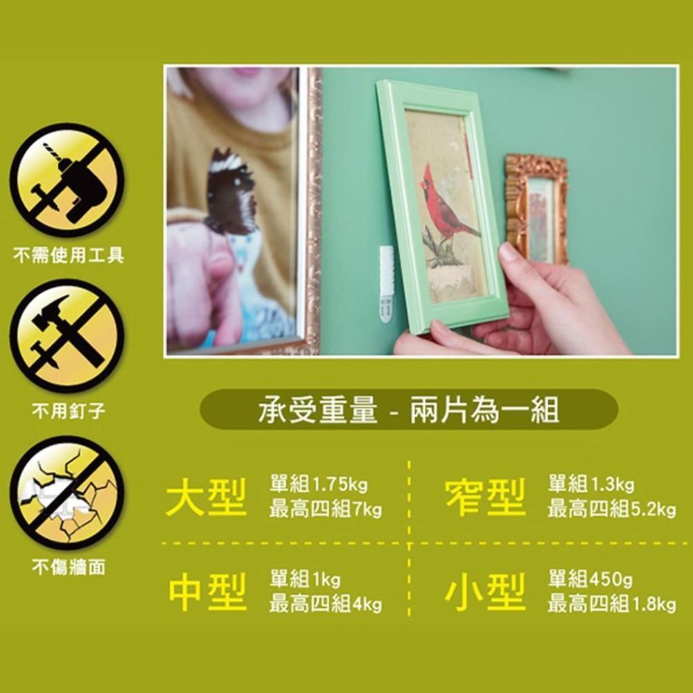 【MIT框販】【3M】無痕白色相框掛扣｜不拆售｜少量-細節圖5