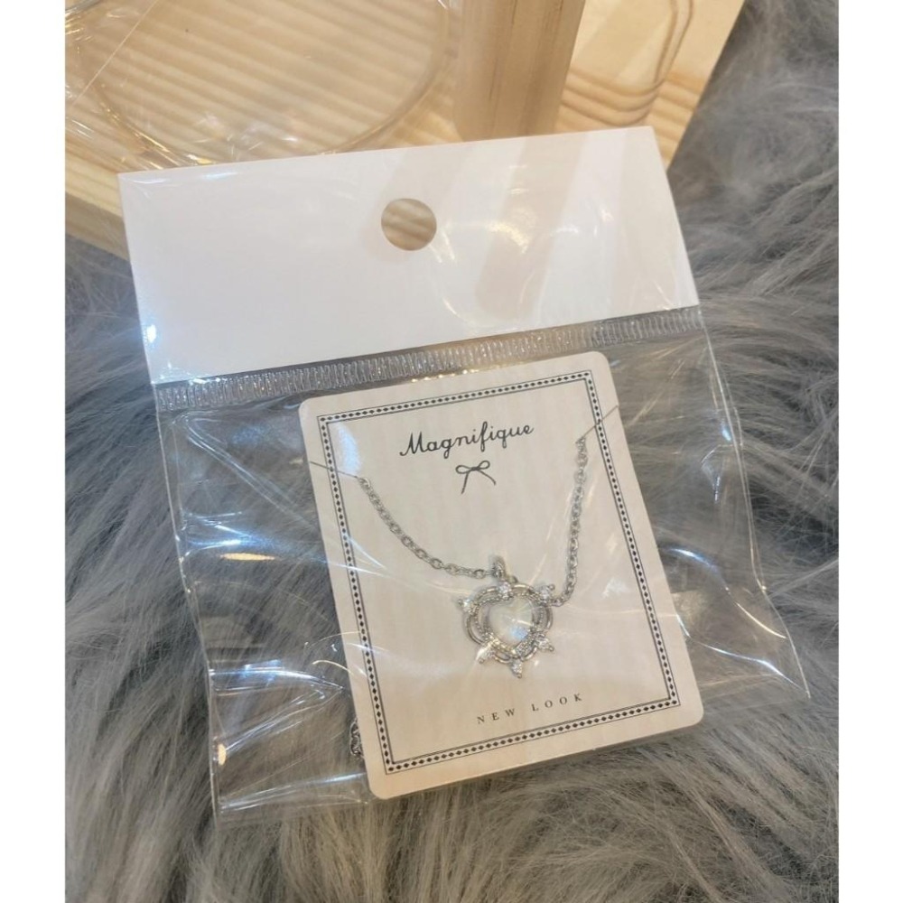 💎新款清新心動月光石愛心造型項鍊(帶鑽)💎-細節圖2