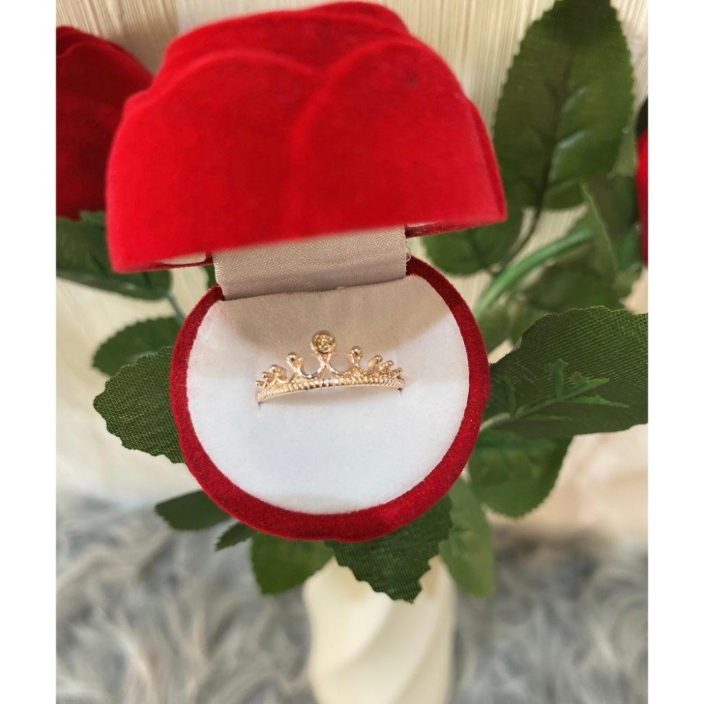 💍精品正韓現貨玫瑰金黃冠鑲鑽戒指💍-細節圖2