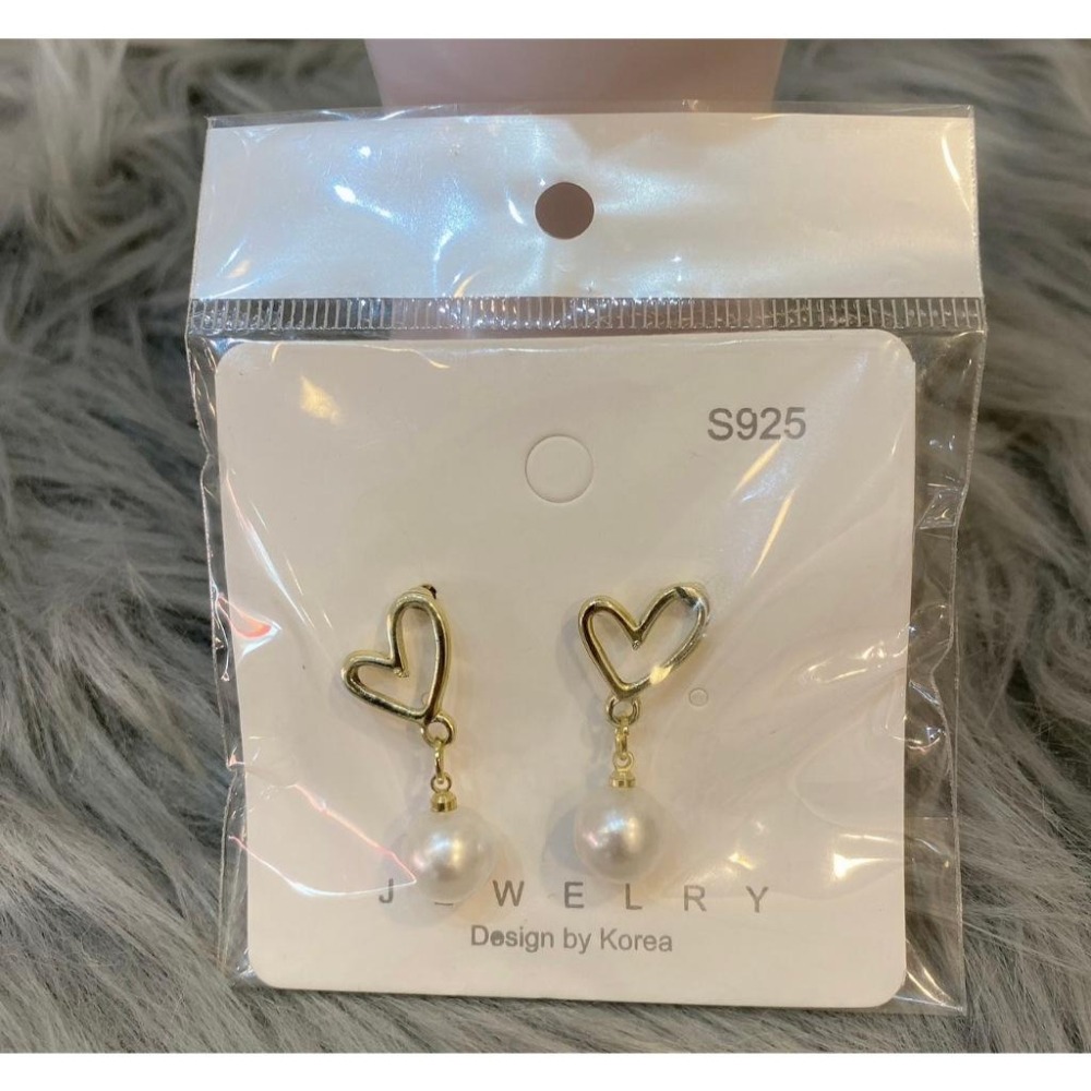 SR精品⚪️925韓版愛心金色打結珍珠耳環⚪️-細節圖4