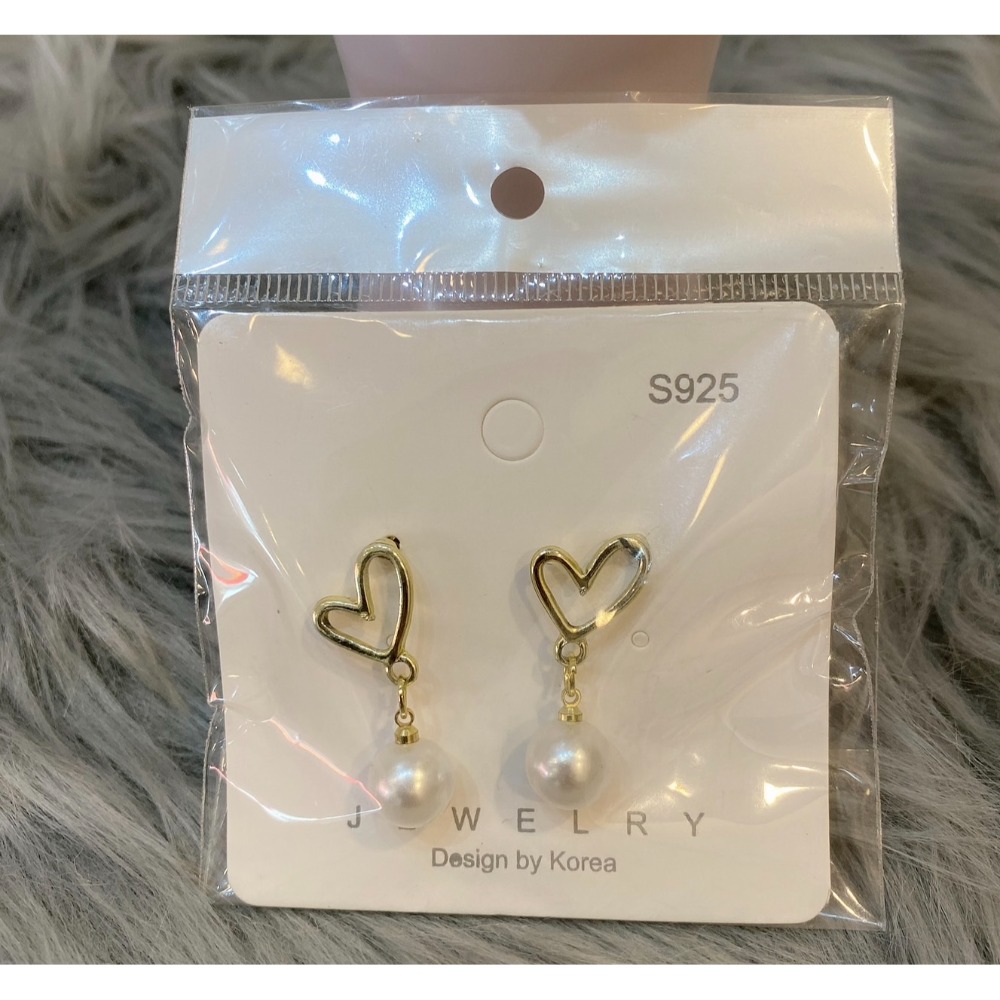 SR精品⚪️925韓版愛心金色打結珍珠耳環⚪️-規格圖4