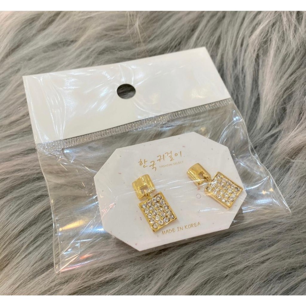 💎韓系高級感輕奢金小香風版型滿鑽耳墜💎-細節圖2