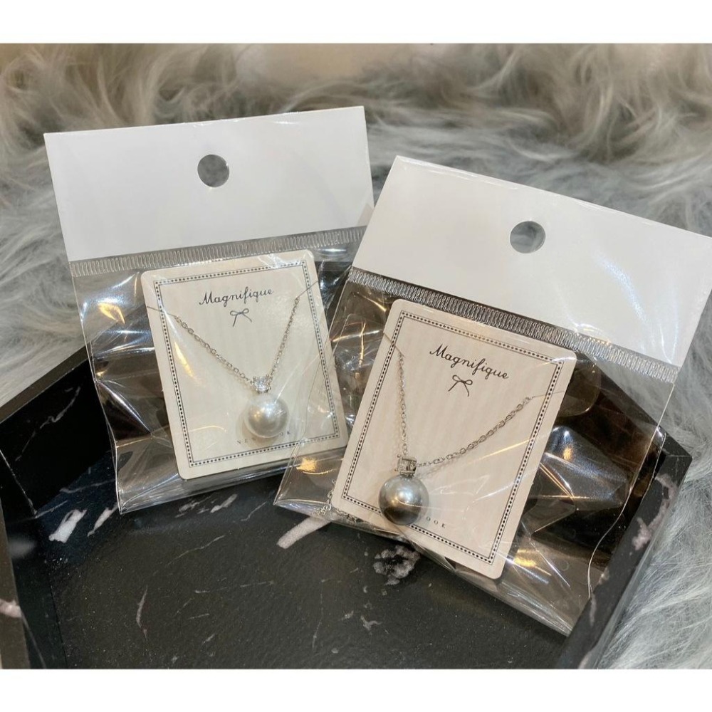 SR-💎單顆灰.白珍珠皓石吊墜項鍊💎-細節圖5