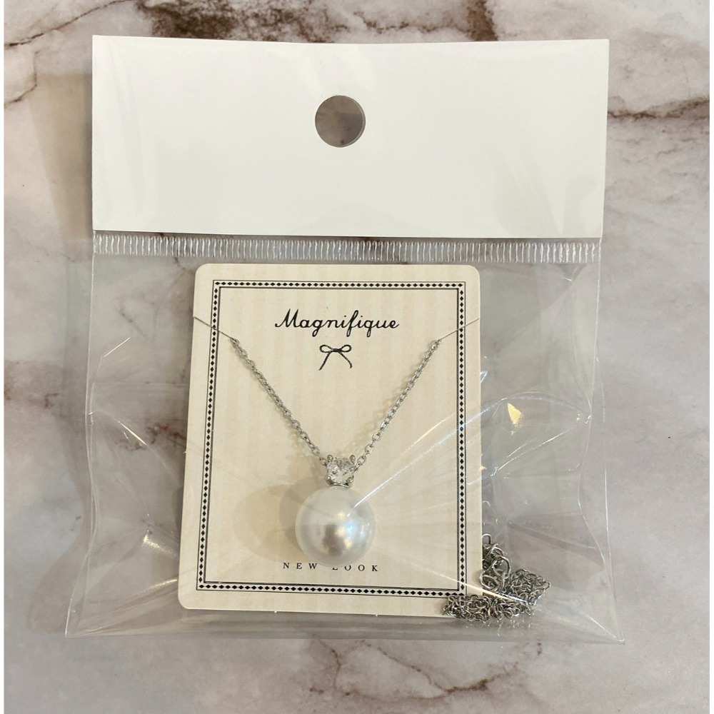 SR-💎單顆灰.白珍珠皓石吊墜項鍊💎-規格圖5