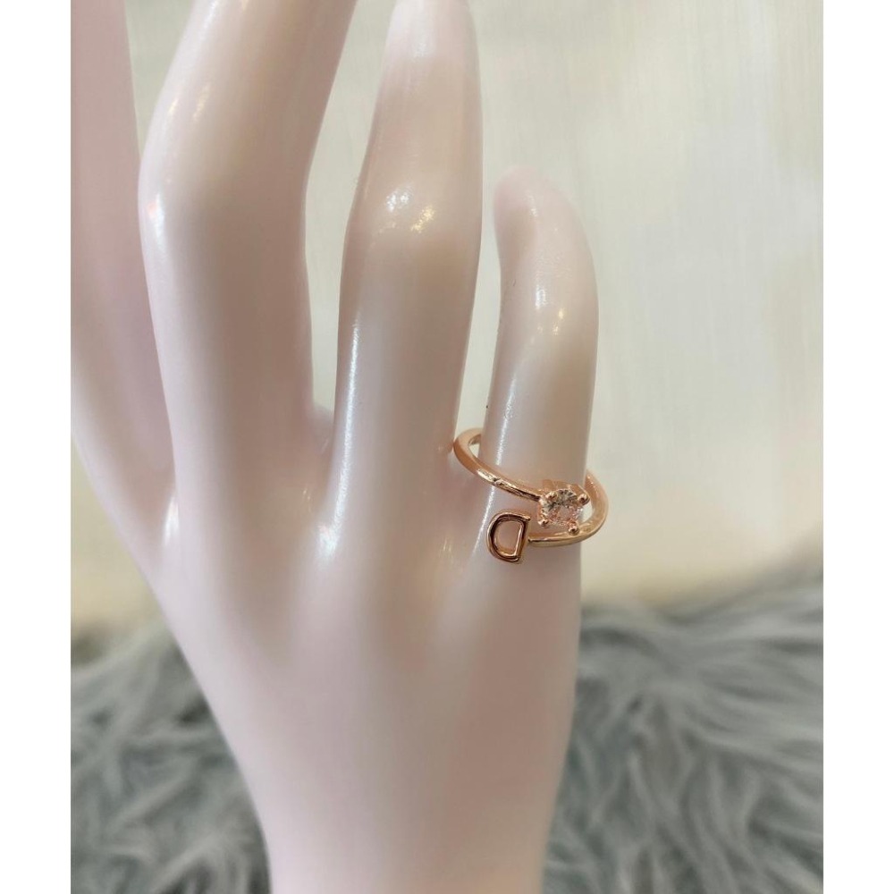 💍精品玫瑰金字母大牌鑽石開口戒指💍-細節圖2