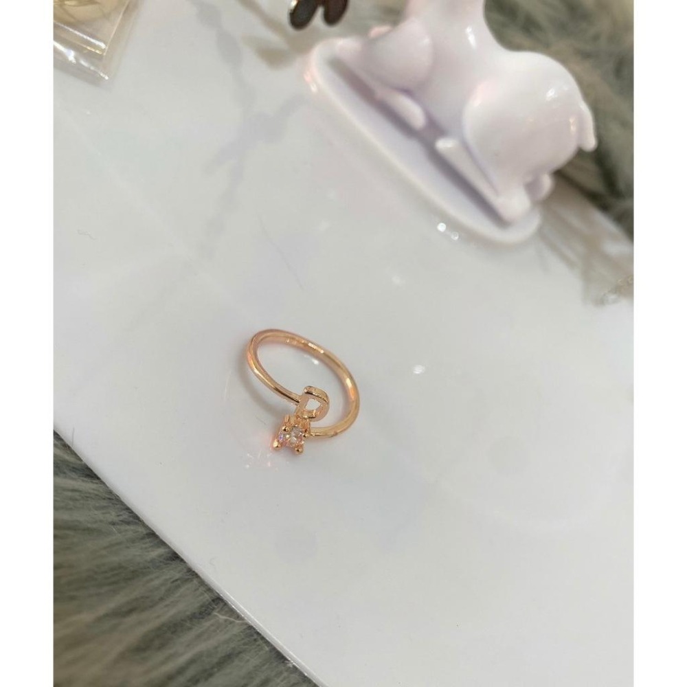💍精品玫瑰金字母大牌鑽石開口戒指💍-細節圖3