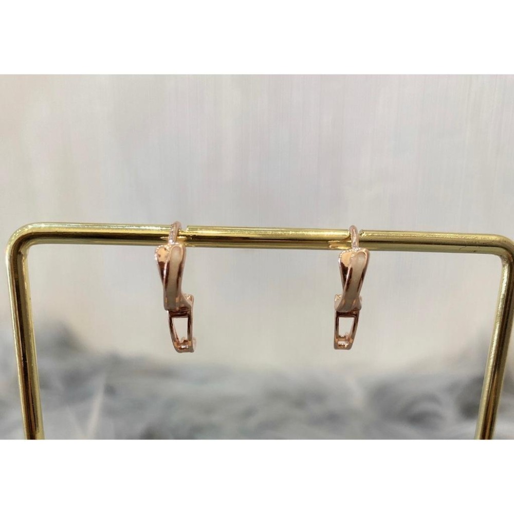 👑韓國個性圓圈耳環耳針 玫瑰金超閃耳扣 簡約百搭耳圈 ins風👑-細節圖2