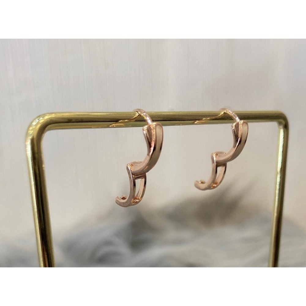 👑韓國個性圓圈耳環耳針 玫瑰金超閃耳扣 簡約百搭耳圈 ins風👑-細節圖3