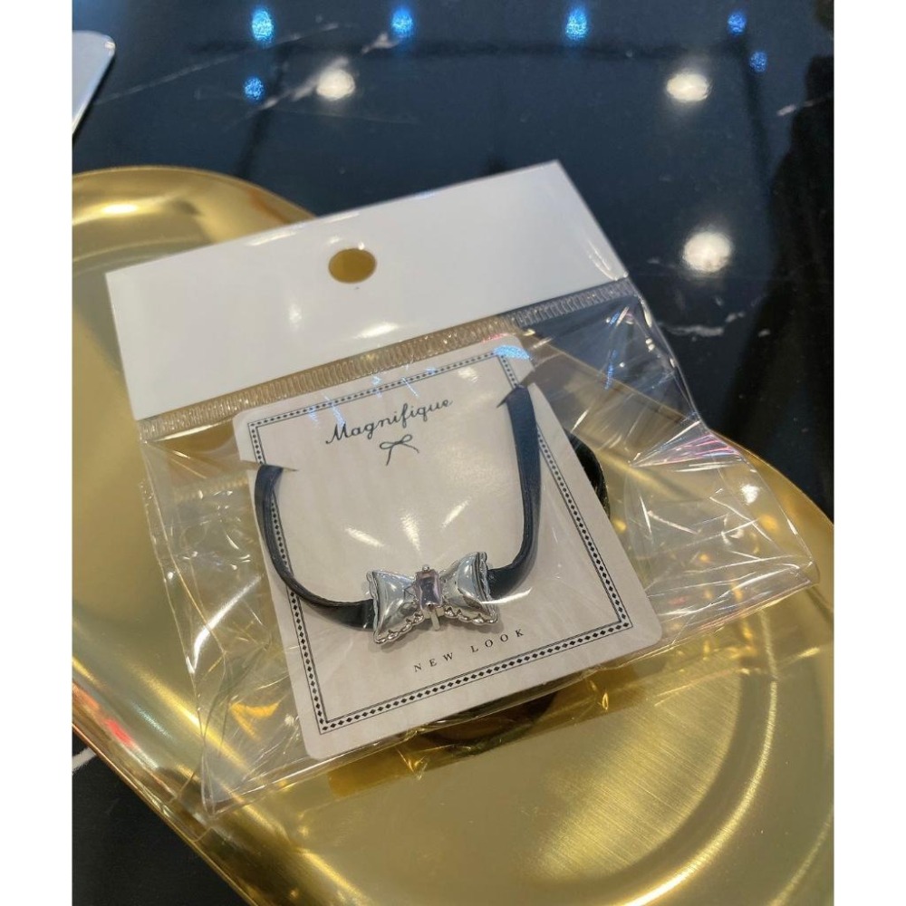 🎀黑色皮革質感蝴蝶結獨特設計感頸鏈🎀-細節圖2