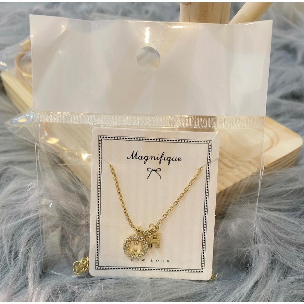 🅗日韓時尚流行簡約水鑽H字母造型項鍊🅗-細節圖2