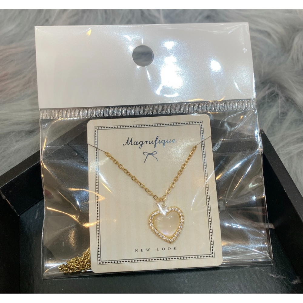 SR.精品金色愛心貓眼石鑲鑽項鍊-細節圖6