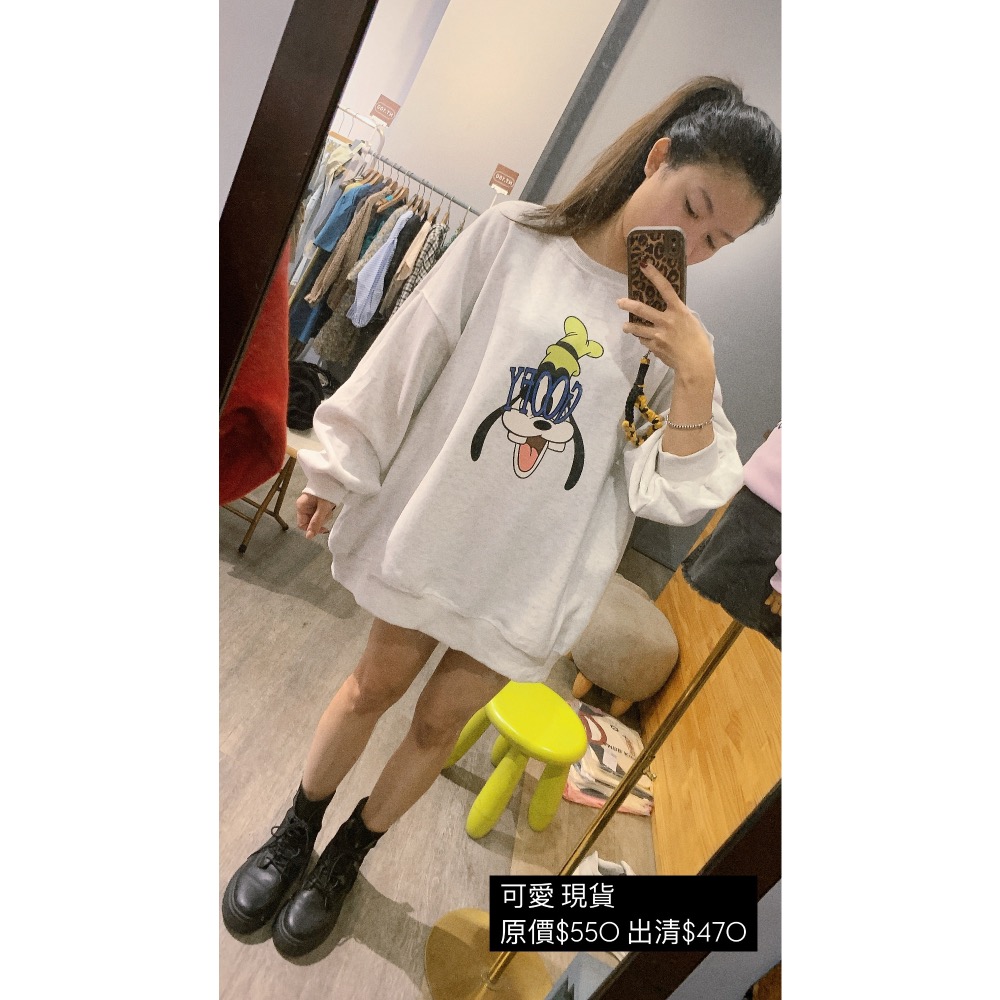 韓系慵懶寬鬆卡通上衣-細節圖2