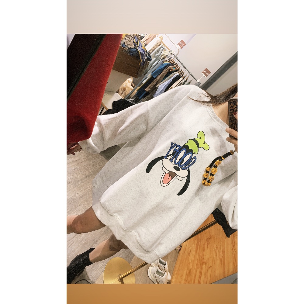 韓系慵懶寬鬆卡通上衣-細節圖3