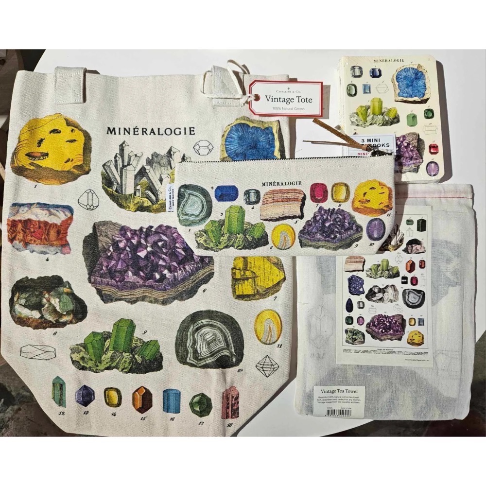 美國 Cavallini & Co. 復刻文房 『 礦石圖鑑』 Mineralogy 拉鍊長型 筆袋 收納袋-細節圖4