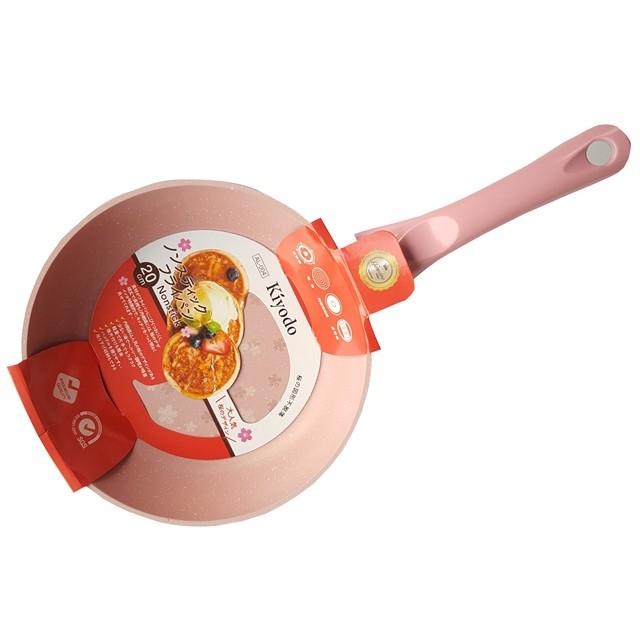 【Kiyodo】櫻花物語不沾平底鍋20cm (粉紅色 / 黑色)-細節圖3