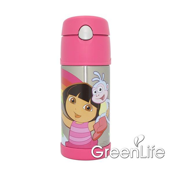 【庫存出清品】【THERMOS膳魔師】不銹鋼真空保冷瓶-DORA朵拉370ml (附揹帶)-細節圖5