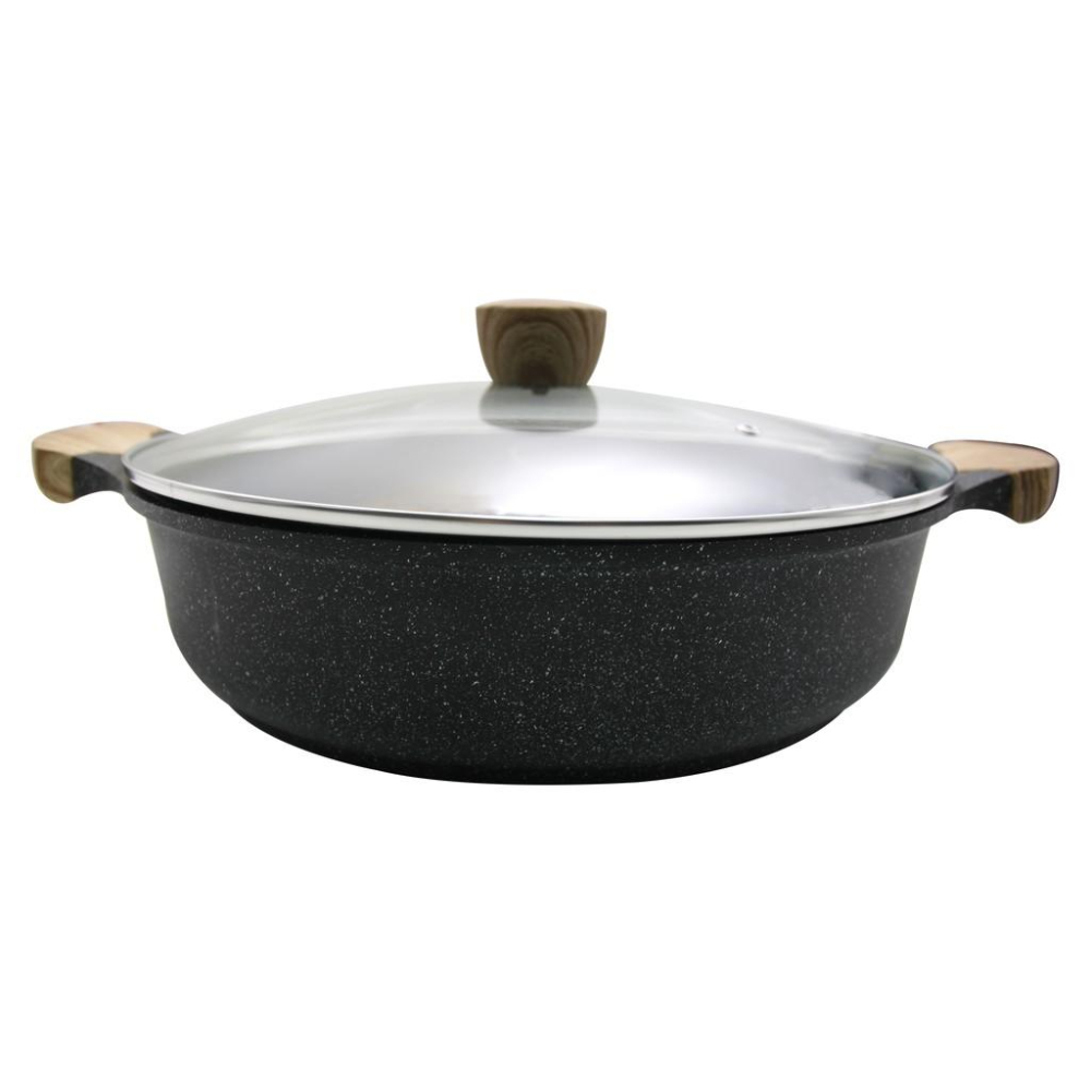 【Kiyodo】麥飯石不沾鴛鴦鍋32公分-細節圖3