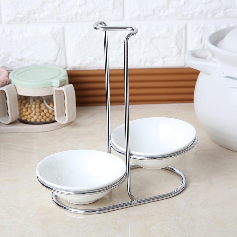 【Kiyodo】不鏽鋼雙格湯杓架-陶瓷-細節圖2