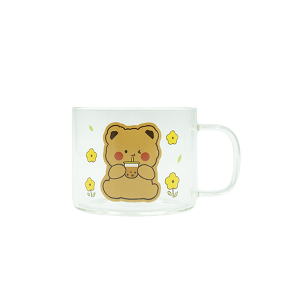 【Kiyodo】動物玻璃馬克杯500ml(貓咪/小熊/兔子/小狗)-規格圖1