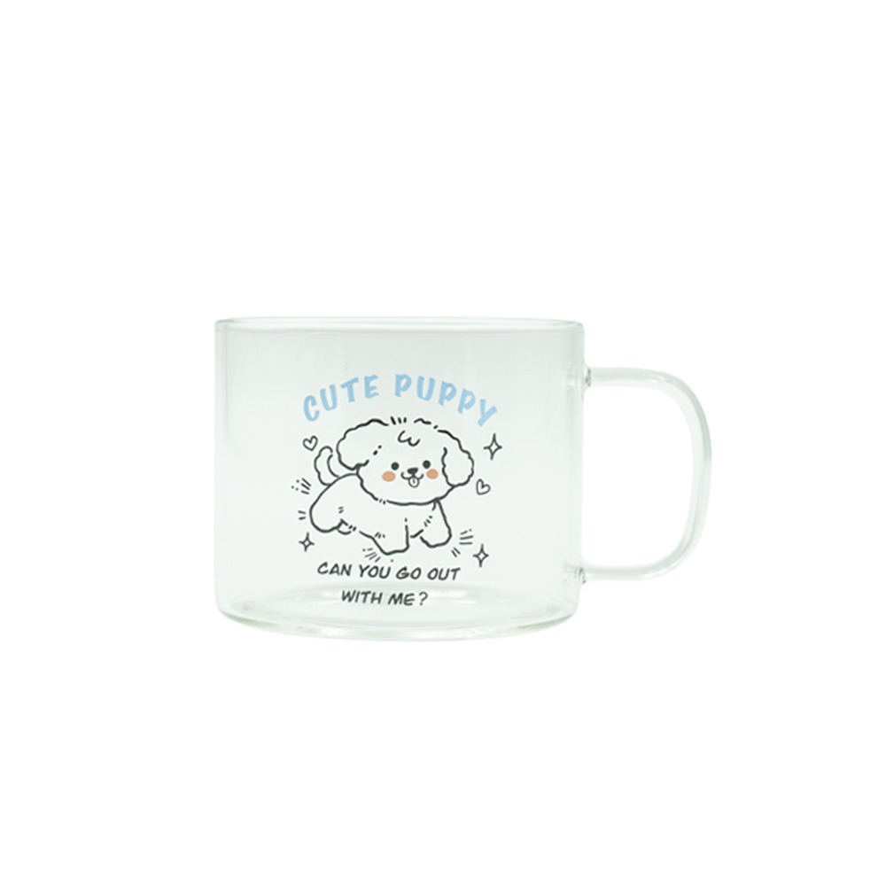 【Kiyodo】動物玻璃馬克杯500ml(貓咪/小熊/兔子/小狗)-規格圖1
