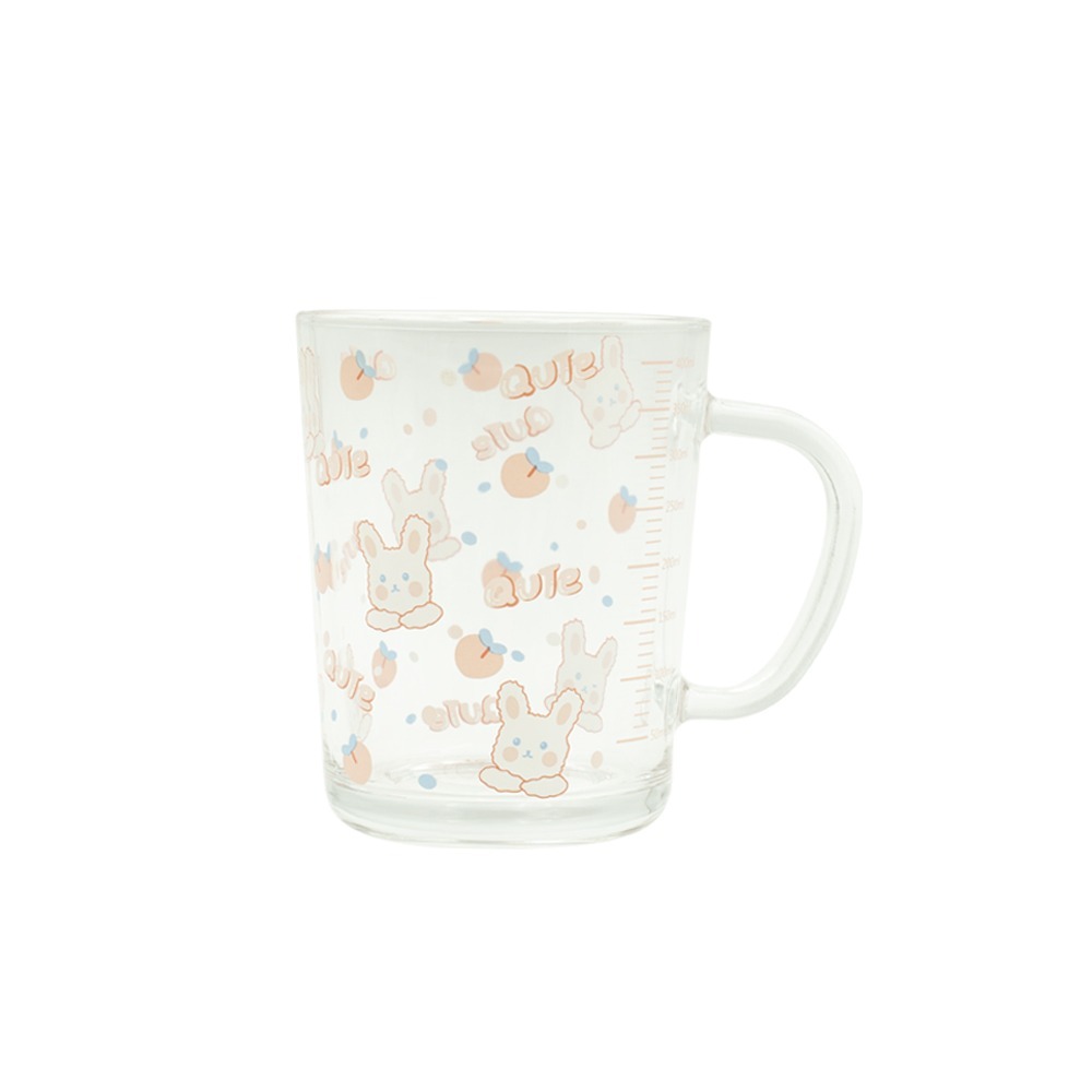 【Kiyodo】萌園玻璃馬克杯400ml(Q熊/萌兔/熊Bear)-規格圖1