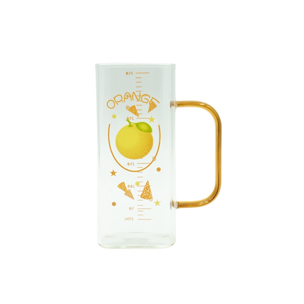 【Kiyodo】水果玻璃馬克杯350ml(草莓/酪梨/橘子/藍莓)-規格圖1