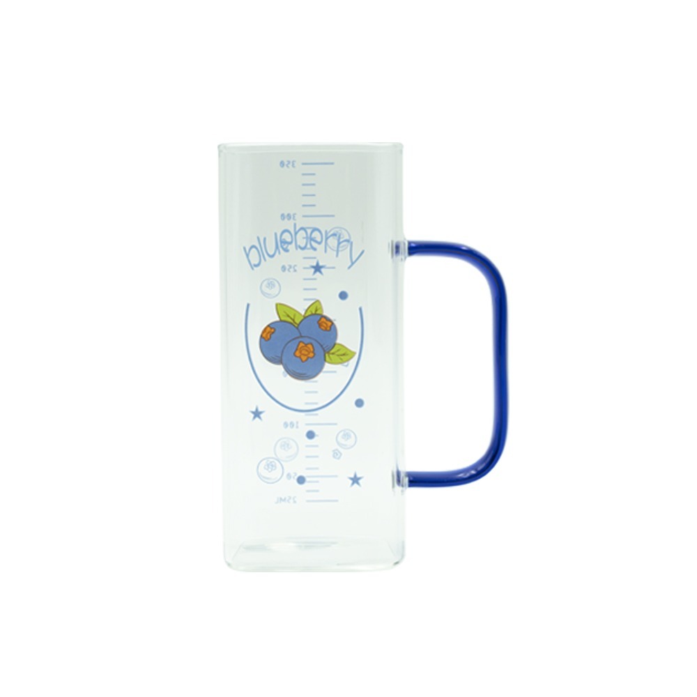 【Kiyodo】水果玻璃馬克杯350ml(草莓/酪梨/橘子/藍莓)-規格圖1