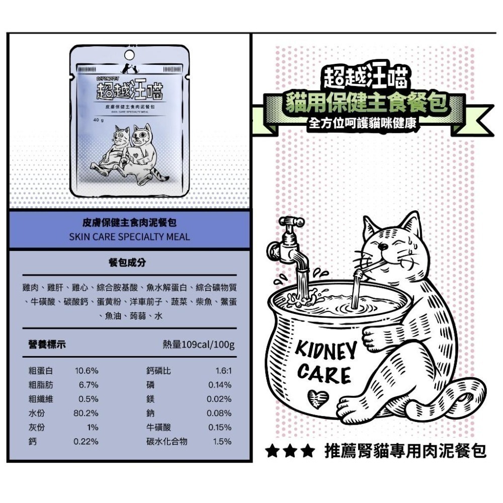 Fantastic 超越汪喵 貓機能主食肉泥餐包40g 肉泥餐包 機能餐包-細節圖2