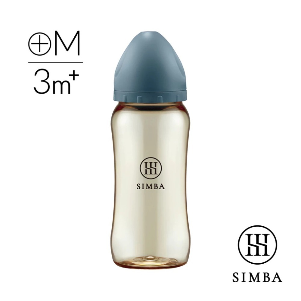 Simba 小獅王辛巴 蘊蜜鉑金PPSU寬口防脹氣奶瓶 360ML (十字M奶嘴)-奶瓶-規格圖1