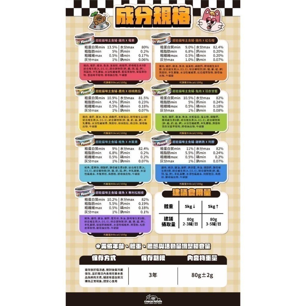 沙發馬鈴薯 Power 超能主食罐 貓主食罐 貓食品 貓罐頭 貓罐罐 貓罐 濕糧 肉泥-細節圖2