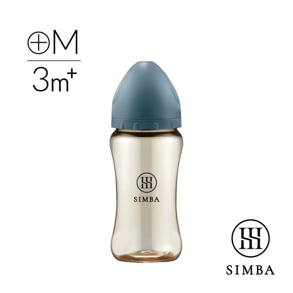 Simba 小獅王辛巴 蘊蜜鉑金PPSU寬口防脹氣奶瓶 270ML (十字M奶嘴)-奶瓶-規格圖1