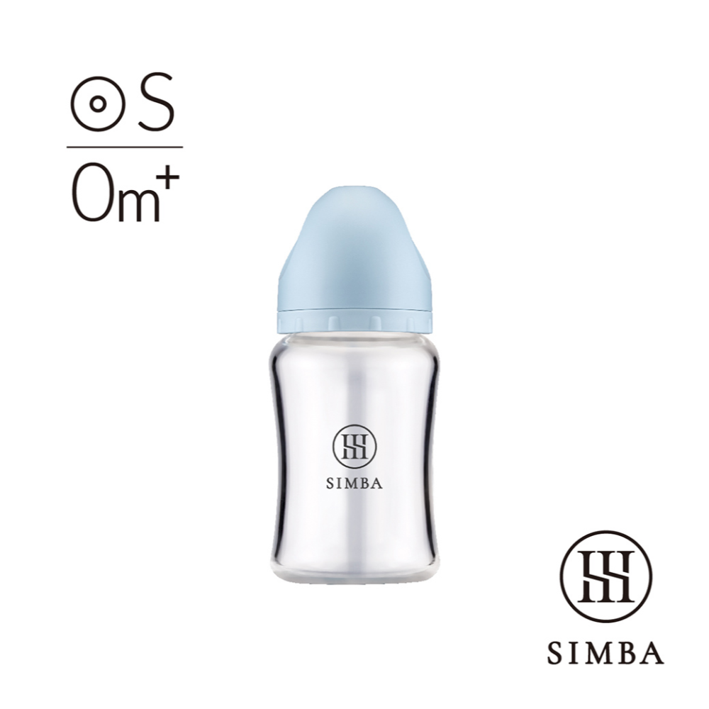 Simba 小獅王辛巴 蘊蜜鉑金玻璃寬口防脹氣奶瓶 180ML (圓孔S奶嘴)-奶瓶-規格圖1