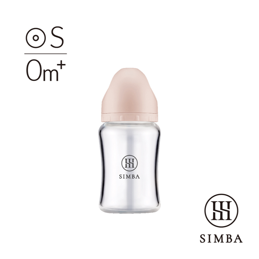 Simba 小獅王辛巴 蘊蜜鉑金玻璃寬口防脹氣奶瓶 180ML (圓孔S奶嘴)-奶瓶-規格圖1