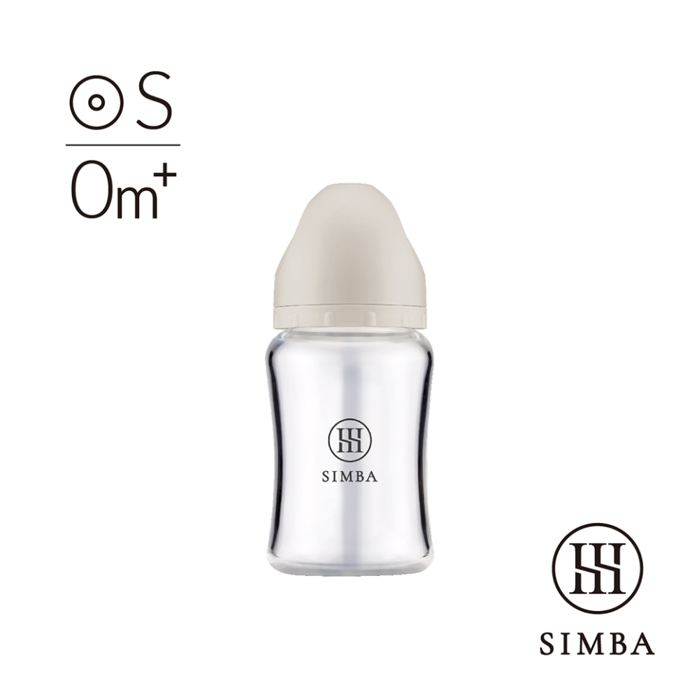 Simba 小獅王辛巴 蘊蜜鉑金玻璃寬口防脹氣奶瓶 180ML (圓孔S奶嘴)-奶瓶-規格圖1