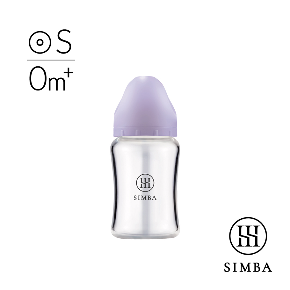 Simba 小獅王辛巴 蘊蜜鉑金玻璃寬口防脹氣奶瓶 180ML (圓孔S奶嘴)-奶瓶-規格圖1