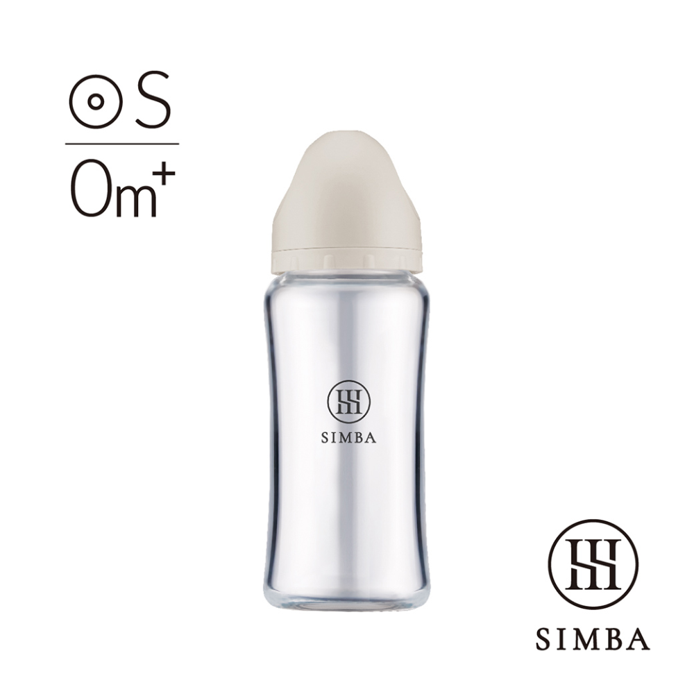 Simba 小獅王辛巴 蘊蜜鉑金玻璃寬口防脹氣奶瓶 270ML (圓孔S奶嘴)-奶瓶-規格圖1