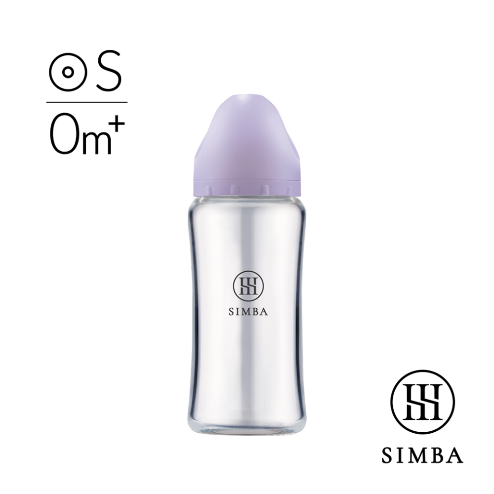 Simba 小獅王辛巴 蘊蜜鉑金玻璃寬口防脹氣奶瓶 270ML (圓孔S奶嘴)-奶瓶-規格圖1