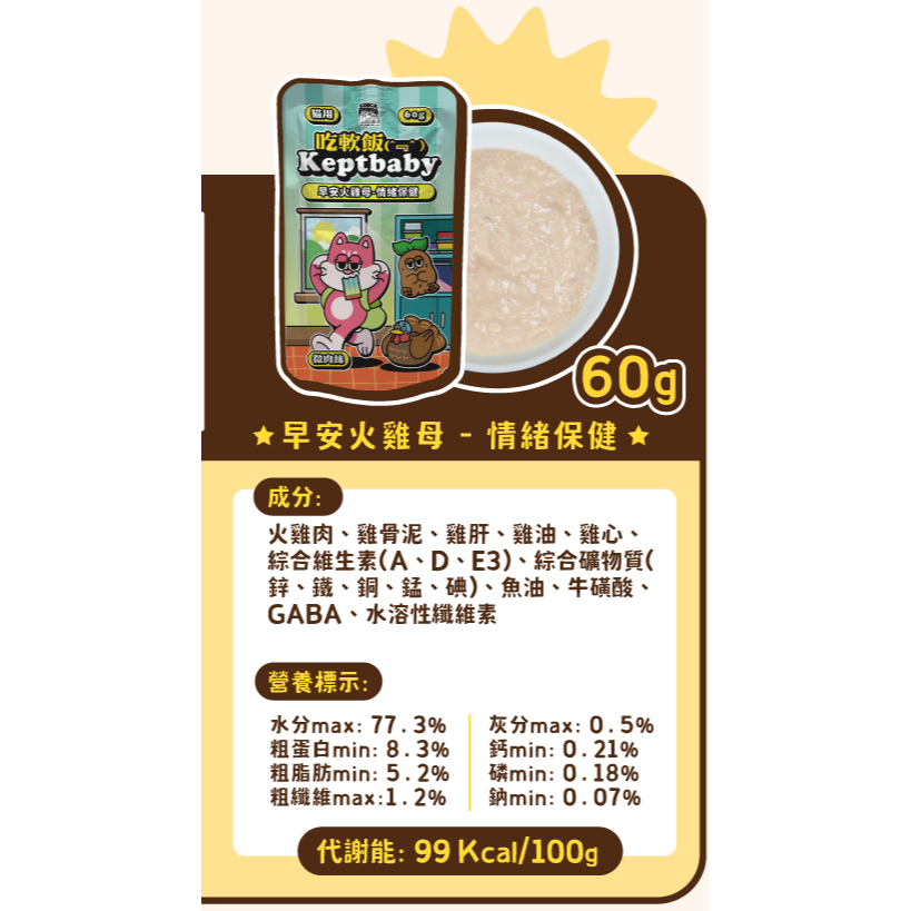 沙發馬鈴薯 Keptbaby吃軟飯 微肉絲餐包60g 貓主食餐包 貓主食 餐包-細節圖7