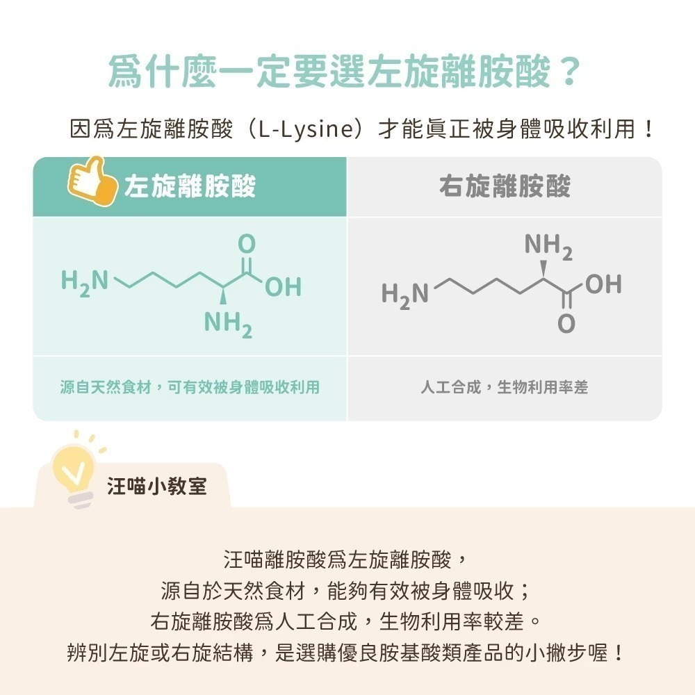 汪喵星球 100% PURE 純離胺酸 50g 純左旋離胺酸 眼鼻分泌物 深褐色眼淚 呼吸道健康-細節圖4