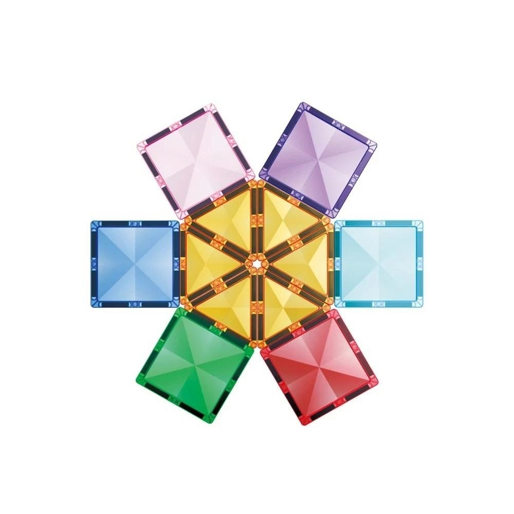 Okids博士積木 鑽彩透光磁力片-120pcs(4D鑽感切割/加厚磁力工藝/STEAM玩具)-細節圖8