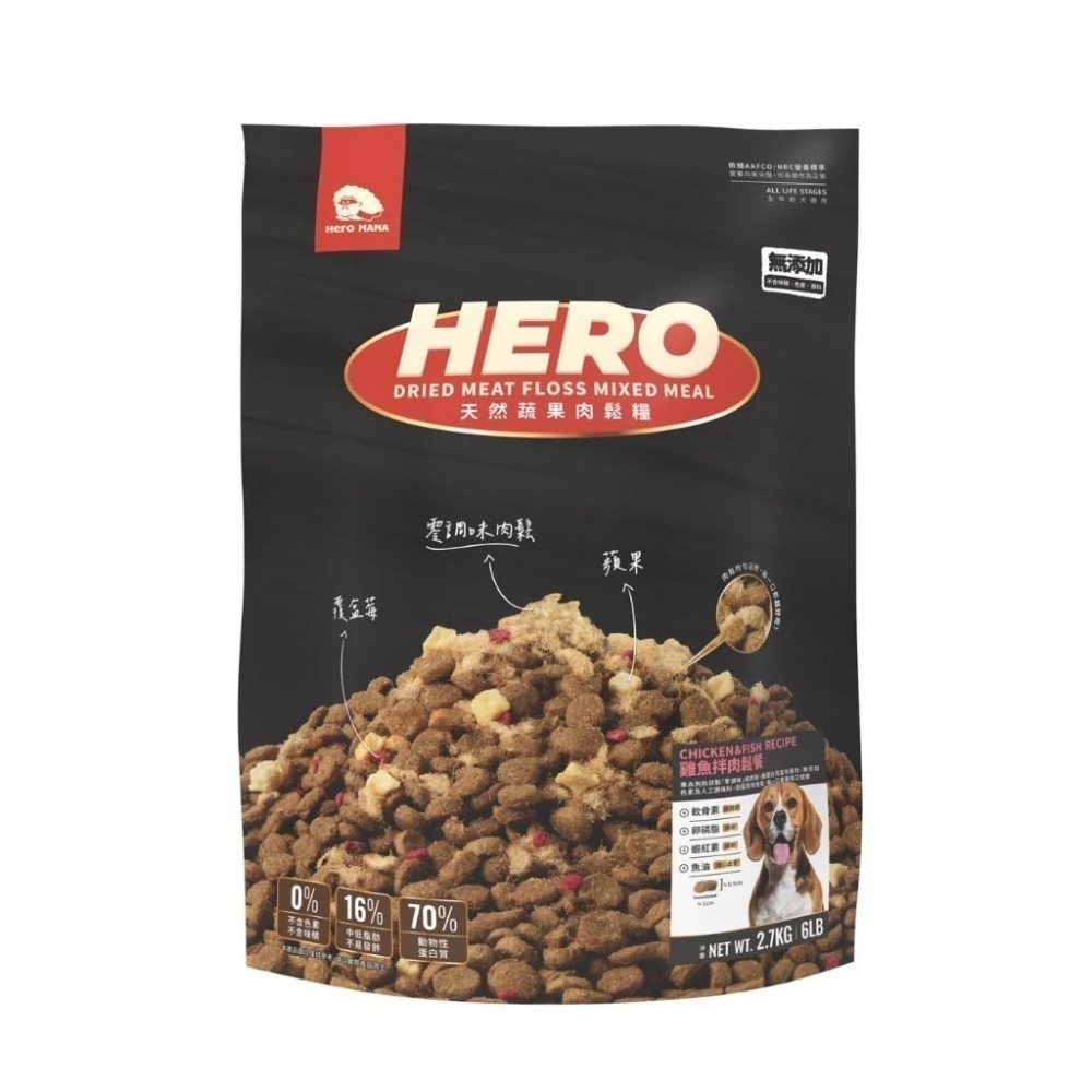 HEROMAMA 天然蔬果肉鬆糧 肉鬆糧 肉鬆凍乾粉 犬糧 狗飼料 凍乾飼料 全齡犬適用 小型犬 小顆粒-規格圖10