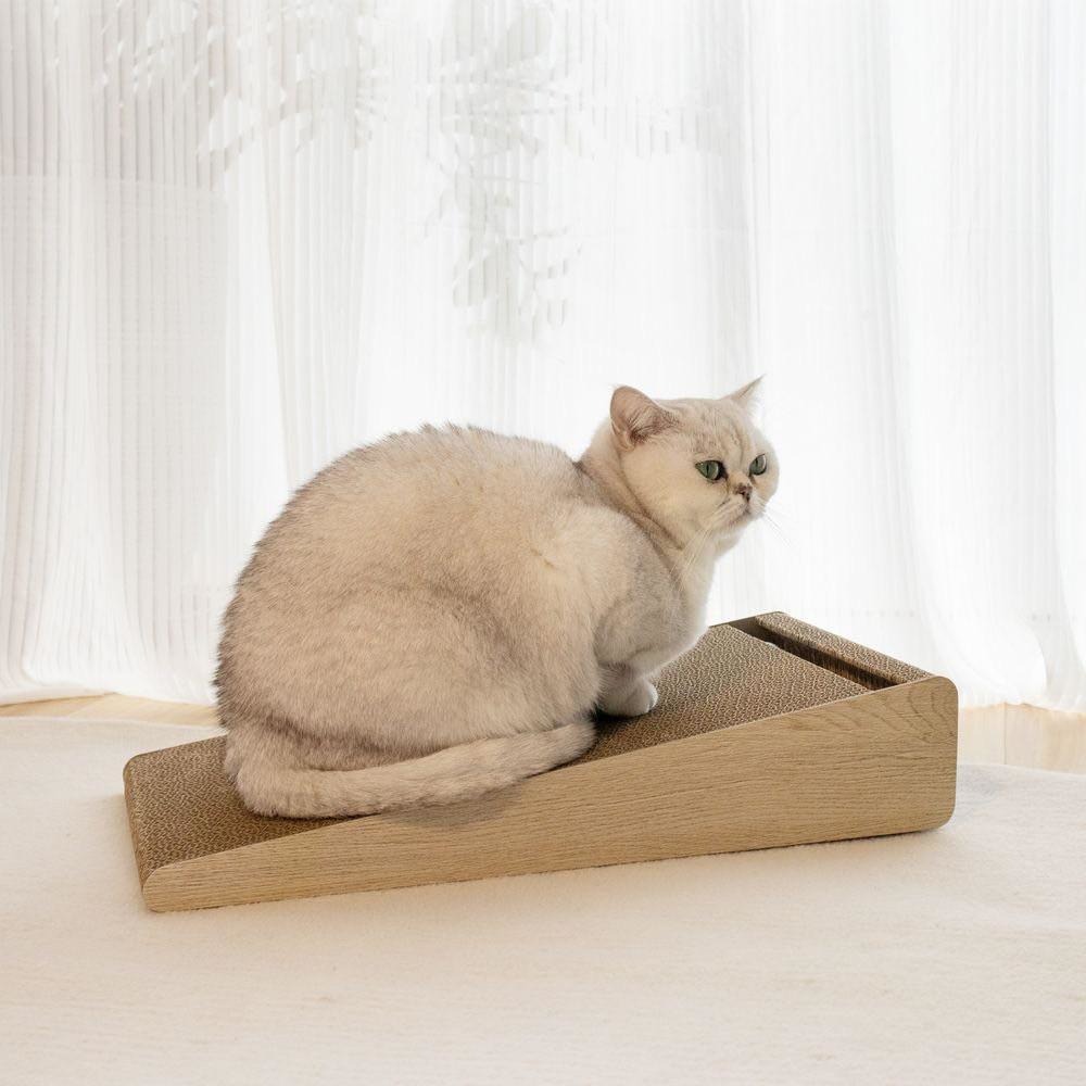 主子優選 斜板鈴鐺貓抓板  貓抓板 貓抓板系列 瓦愣紙貓抓板 貓窩貓抓板-細節圖2